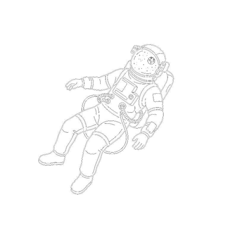 Astronaut floating in space